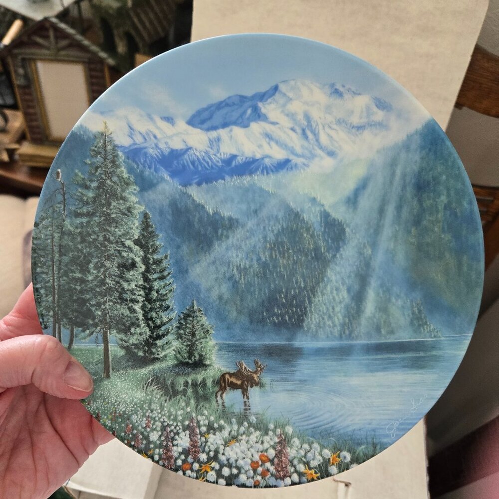 Moose at Glacier Collector Plate in Box